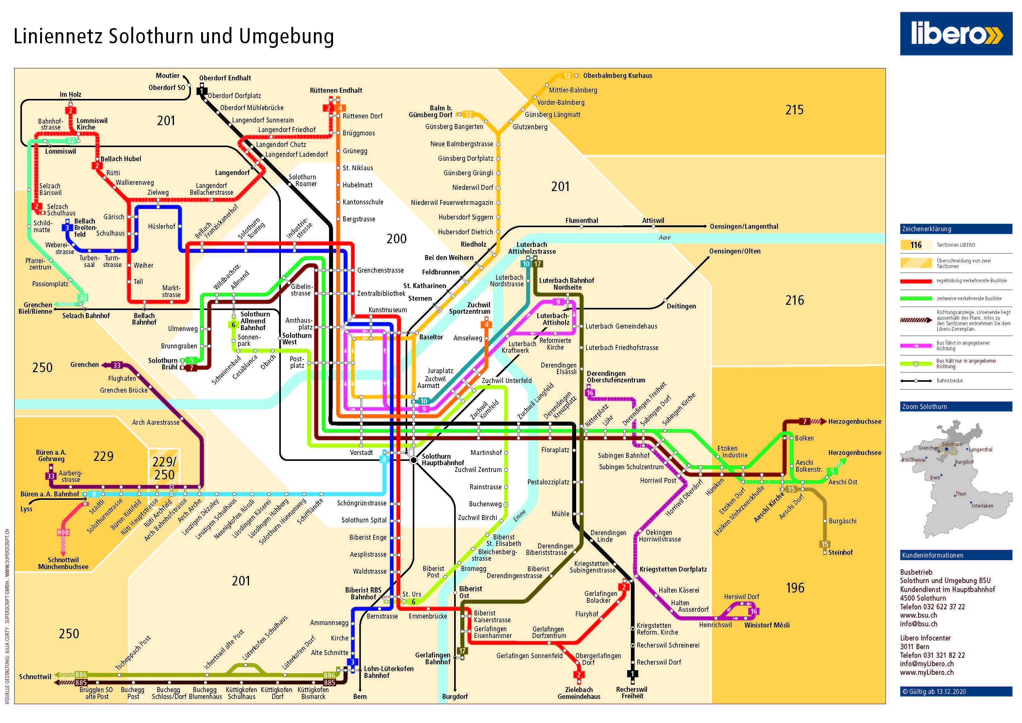 Plans des zones Libero région Soleure